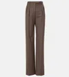 Loro Piana Chad Virgin Wool Wide-leg Pants In Braun