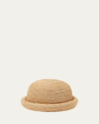 Loro Piana Charlie Crochet Raffia Bowler Hat In Fresh Wheat