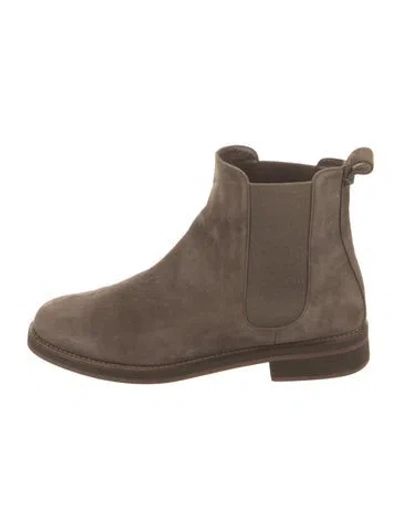 Pre-owned Loro Piana Chelsea Suede Chelsea Boots In Brown