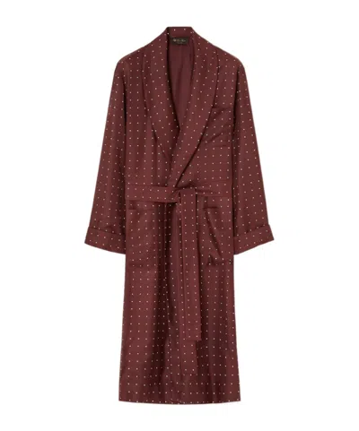 Loro Piana Chester Robe In Dark Bordeaux Red/white