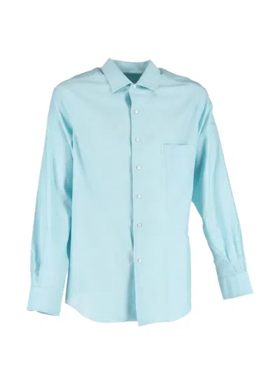 Pre-owned Loro Piana Chest-pocket Buttoned Shirt In Blue