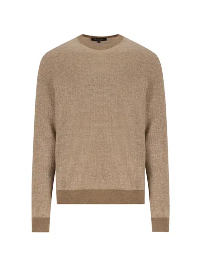 Loro Piana Chevron-knit Crew-neck Sweater In Neutral