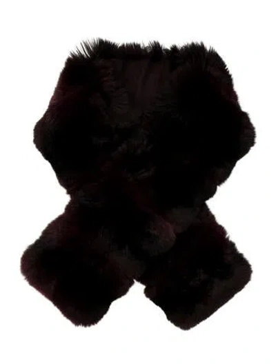 Pre-owned Loro Piana Chinchilla Stole In Burgundy