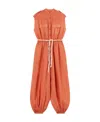 Loro Piana A-line Button-front Jumpsuit With Tie Belt In Red