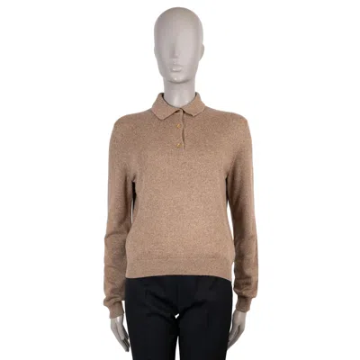 Pre-owned Loro Piana Cinnamon Brown Silk 2024 Colonno Polo Sweater 38 Xs In Red