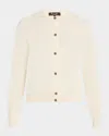 Loro Piana Classic Baby Cash Gg 12 Cardigan Sweater In 1232 White Snow