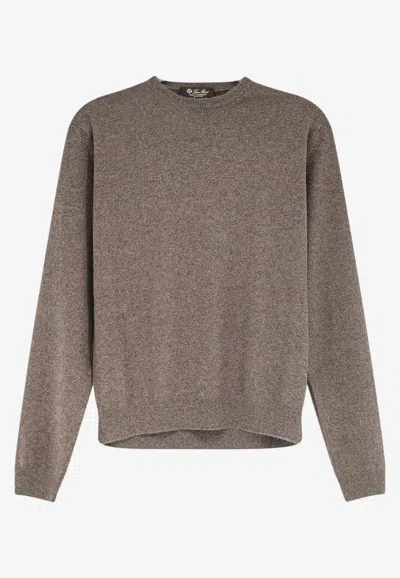 Loro Piana Classic Baby Cashmere Sweater In Gray