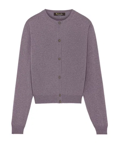 Loro Piana Classic Cardigan In Lilac Syrup Melange