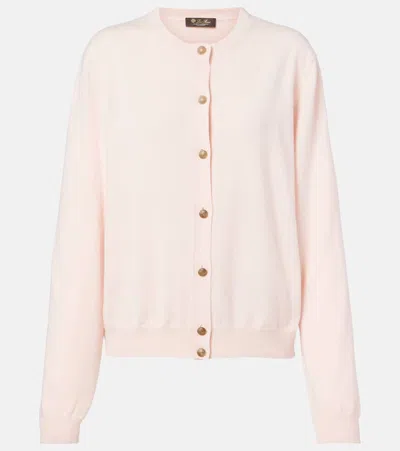 Loro Piana Classic Cashmere Cardigan In Pink