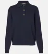 Loro Piana Cashmere Polo Sweater In Blue