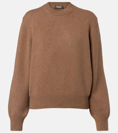 Loro Piana Classic Cashmere Sweater In Brown