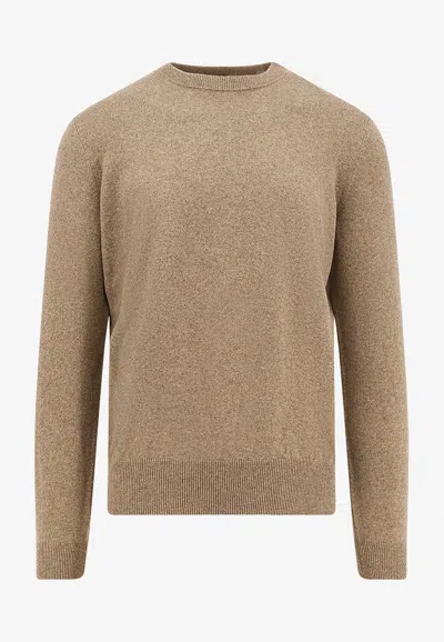 Loro Piana Classic Cashmere Sweater In Brown