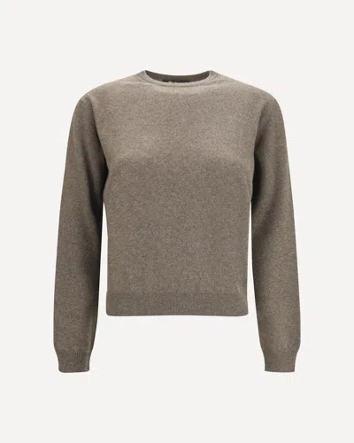 Loro Piana Classic Crewneck Baby Cashmere Sweater In Brown