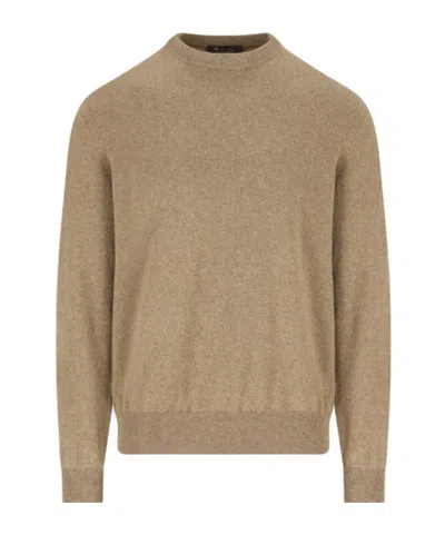 Loro Piana Classic Crewneck Jumper In Brown
