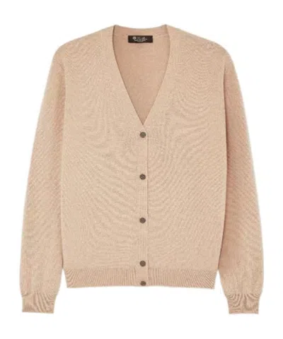 Loro Piana Classic Knitted Cardigan In Nude