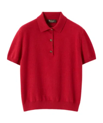 Loro Piana Classic Cashmere Polo Shirt In Red