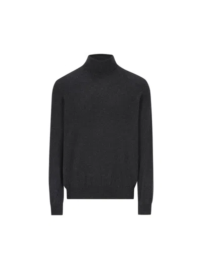 Loro Piana Classic Turtleneck Jumper In Grey