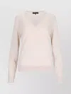 Loro Piana Classic V-neck Knitwear With Ribbed Details In Neutral