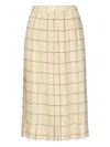 Loro Piana Clea Pleated Silk Midi Skirt In Brown