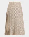 Loro Piana Clea Pleated Silk Midi Skirt In Multi