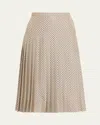 Loro Piana Clea Pleated Silk Midi Skirt In White