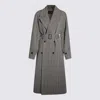 Loro Piana Waist Belted Long Length Lapels In Gray