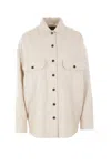 Loro Piana Jenna Wool-blend Tweed Overshirt In Creamy Seashell