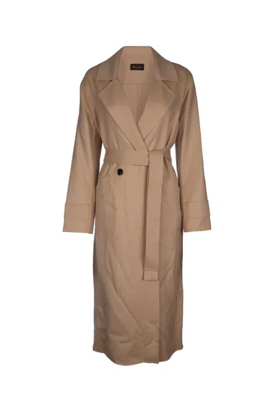 Loro Piana Coats In Natural Light Camel