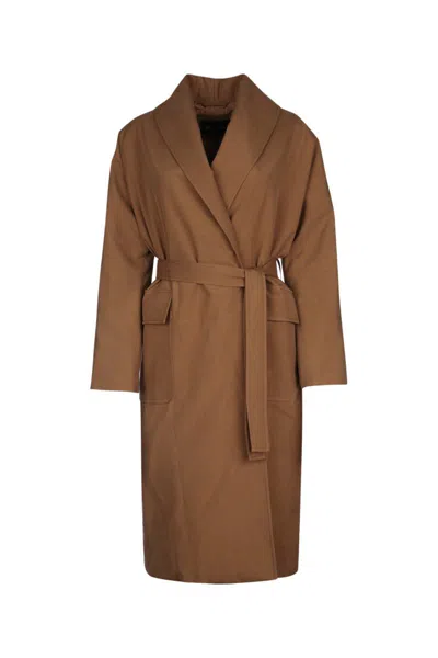 Loro Piana Dwight Coat Sb Japon Silk Wr In Sage Brown