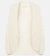 Loro Piana Cocooning Silk Knit Cardigan In White