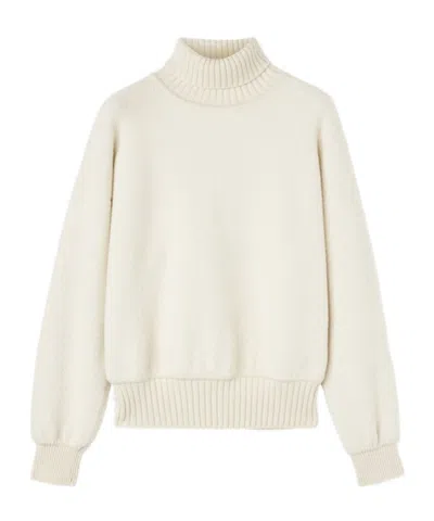 Loro Piana Cocooning Turtleneck Sweater In Cream Almond