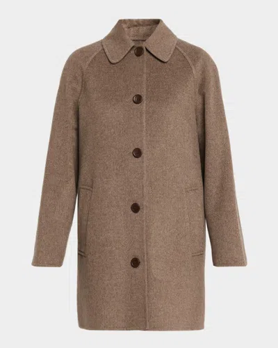 Loro Piana Colby Cashmere Single-breasted Trench Coat In Brown