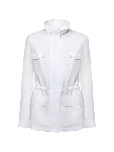Loro Piana Collared Front-pockets Jacket In White