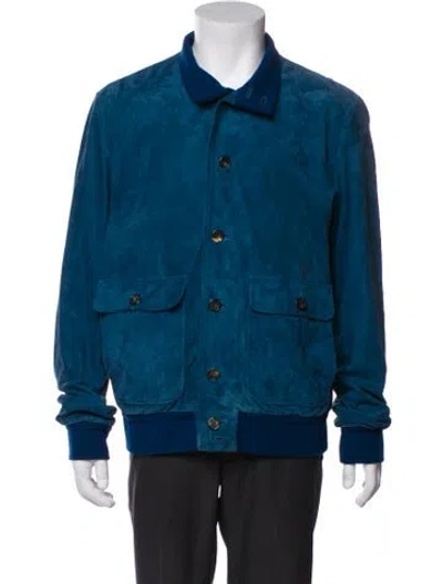 Pre-owned Loro Piana Colorblock Pattern Denim Jacket In Blue