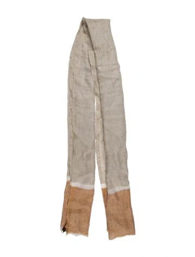 Pre-owned Loro Piana Colorblock Pattern Scarf In Neutral