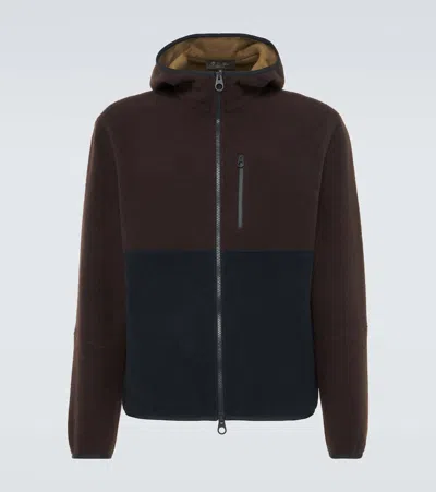 Loro Piana Colorblocked Cashmere Hoodie In Brown