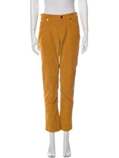 Pre-owned Loro Piana Corduroy Straight Leg Pants In Yellow