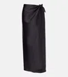 Loro Piana Corina Silk Satin Maxi Skirt In Black