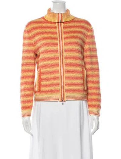 Pre-owned Loro Piana Cornell Striped In Orange