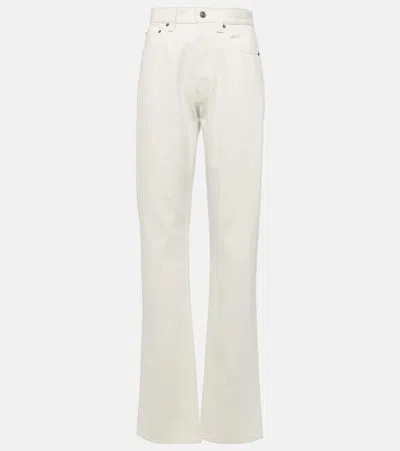 Loro Piana Cotton And Silk Straight Jeans In White