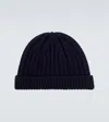 Loro Piana Moltrasio Ribbed Cotton Beanie In Blau