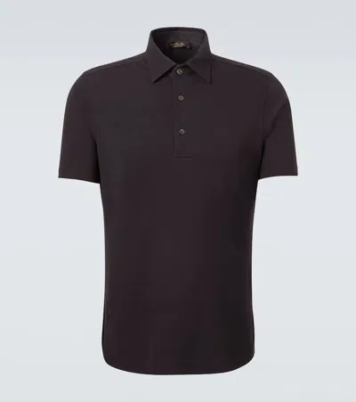 Loro Piana Cotton Piqué Polo Shirt In Brown
