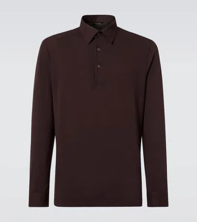 Loro Piana Cotton Pique Polo Shirt In Brown