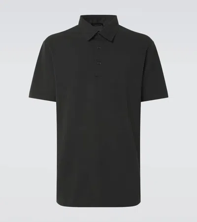 Loro Piana Cotton Piqué Polo Shirt In Grey