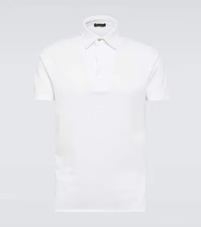 Loro Piana Cotton Piqué Polo Shirt In White