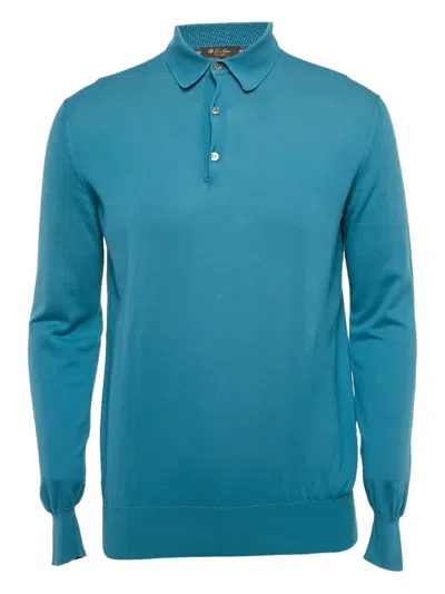 Pre-owned Loro Piana Cotton Polo Shirt In Blue