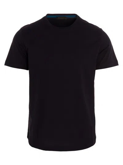 Loro Piana Cotton Silk T-shirt In Blue Navy