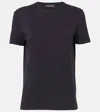 Loro Piana Crewneck Cotton Jersey T-shirt In Blue
