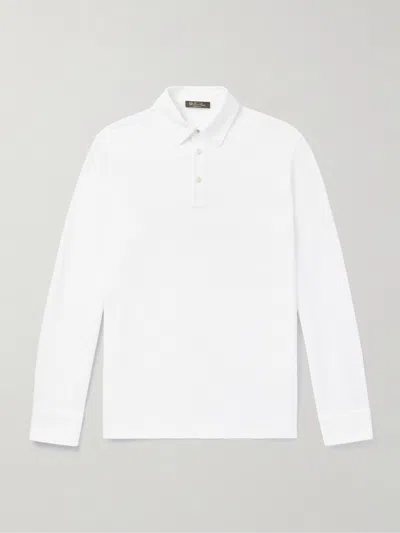 Loro Piana Long-sleeved Polo Shirt In White