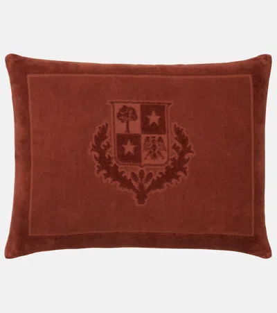 Loro Piana Crest Cotton Velour And Terry Cushion